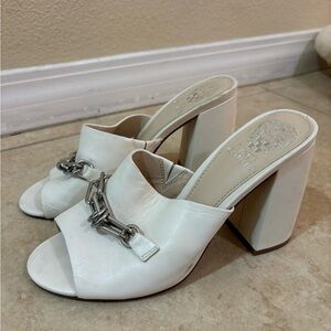 Open-Toe White Heels